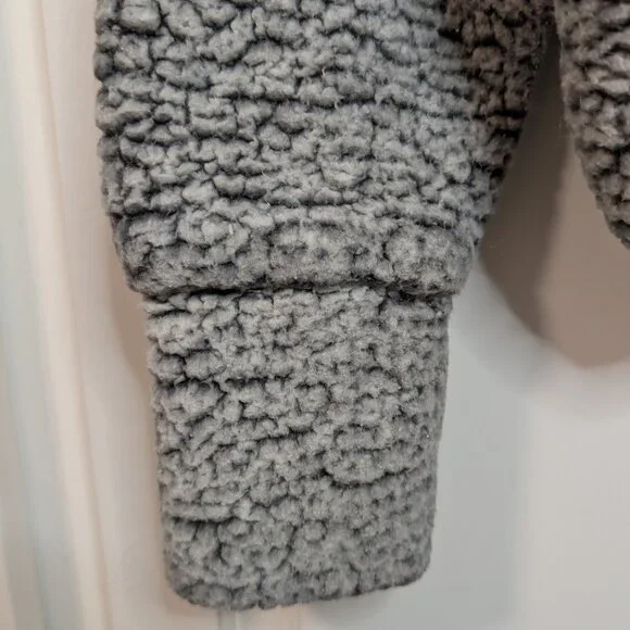 prAna Sherpa Half Zip Cozy Fleece Hoodie Gray Oversized XS Cozycore Athleisure - Picture 6 of 11